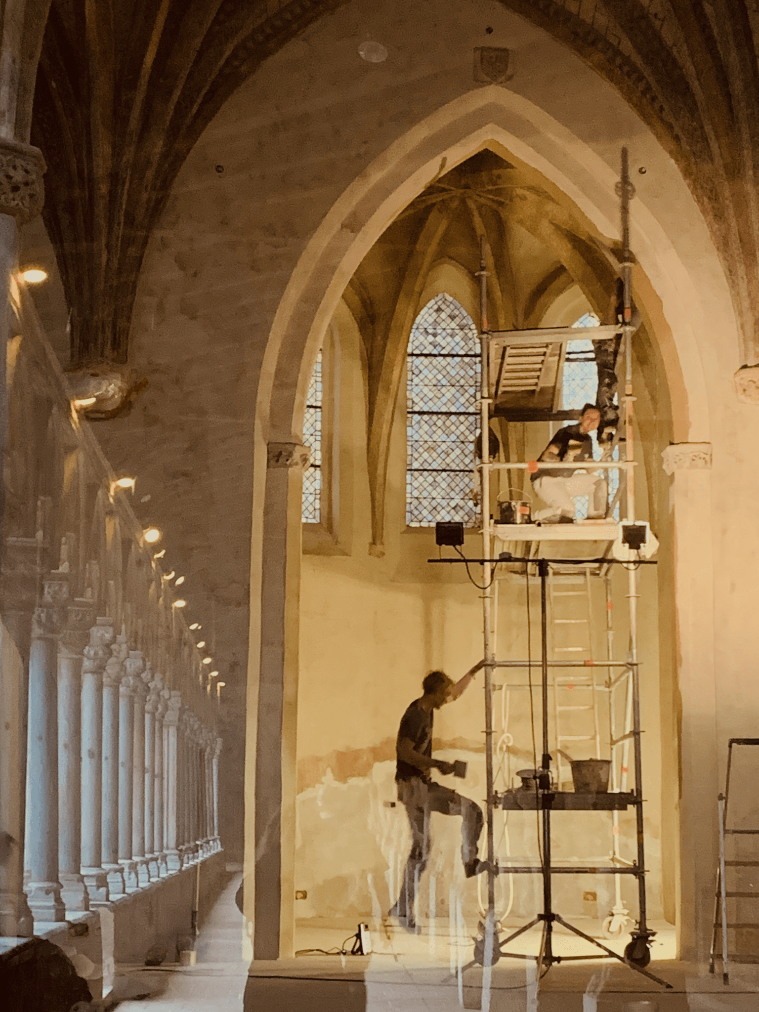 Restauration de Monuments historiques à Toulouse - Musée des Augustins (31) – Réfection des enduits des salles gothiques