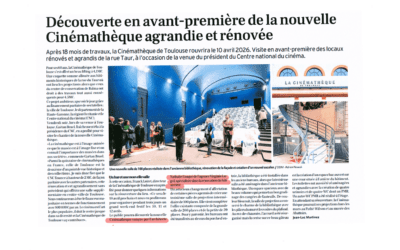 Article La Dépêche Novembre 2025 – Cinémathèque